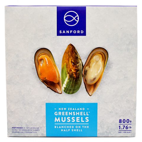 GREENLIP MUSSELS HALF SHELL  1KG